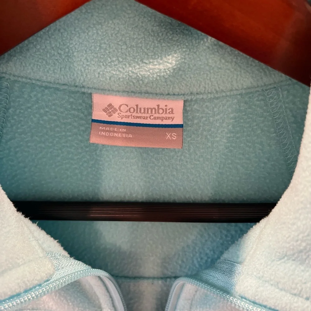 Womens Columbia Fleece Jacket Size XS aqua blue color - Picture 3 of 3